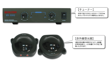 RV-3500J】赤外線ワイヤレスマイクシステム/スタンド型充電器セット